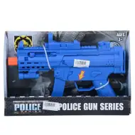 Policajný guľomet v modrej farbe so zvukovými efektmi