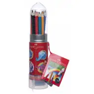 Faber-Castell: Farebné ceruzky+strúhadlo, 15-kusový set-Raketa