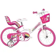 Ružovo-biely bicykel s jednorožcom vo veľkosti 14"