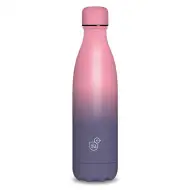 Ružovov-fialová dvojstenná kovová fľaša 500ml