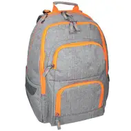 Spirit: E-Bag sivá a oranžová zaoblená školská taška, batoh