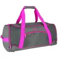 Spirit: Gym športová taška v neónovo-ružovej a sivej farbe 20x51x23cm