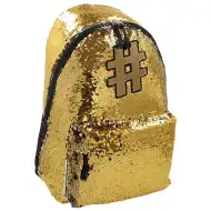 Spirit: Hashtag Gold školská taška, batoh s flitrami  41x32x21cm