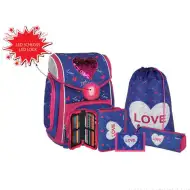 Spirit: Heart love 5 dielny set, školská taška s doplnkami a LED svetlom