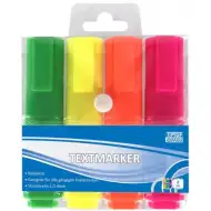 Spirit: Textmarker 4 dielny set neónových zvýrazňovačov s 1-4mm rezaným hrotom