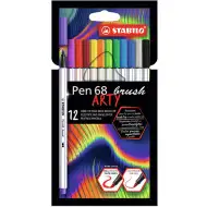 Stabilo: Pen 68 Brush ARTY 12 dielny set štetcových fixiek