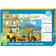 Stavebné puzzle 24 dielne puzzle a tri plagáty na vyfarbenie