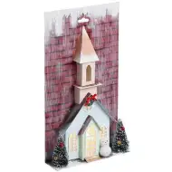 Stop &amp; Look: Papierový vianočný kostol so svetlom 17x5x30cm