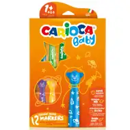 Carioca: Farebné vymývateľné macíkové fixky pre najmenších 12- kusov