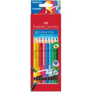 Farebné ceruzky 10-kusový set s gumovým- Faber-Castell