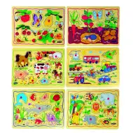Drevené puzzle na doske - Woodyland