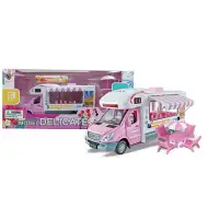 Zaťahovacie Pink Food Truck autíčko s funkciou 1/28
