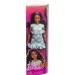 Barbie: Fashionista štýlová bábika v zeleno-bielych kockovaných šatách - Mattel