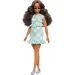 Barbie: Fashionista štýlová bábika v zeleno-bielych kockovaných šatách - Mattel