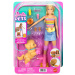 Barbie Sada – venčenie psa na korčuliach – blond bábika – Mattel