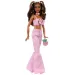 Barbie: Trendová kamarátka bábika v ružovom šatovom sete s ružovým vzorom – Mattel