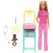 Barbie bábika detská lekárka s blond vlasmi - herný set Mattel