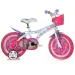 Barbie ružovo-biely detský bicykel vo veľkosti 12 - bicykel Dino Bikes