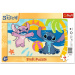 Disney Stitch plážové dobrodružstvo 15-dielikové puzzle s rámom - Trefl