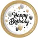 Elegantné narodeninové papierové taniere s nápisom „Happy Birthday“, sada 8 ks.