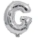 Fóliový balón v tvare písmena striebornej farby – písmeno G, 32 cm