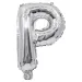 Fóliový balónik v tvare písmena P striebornej farby – písmeno P 32 cm