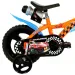 Hot Wheels 12” detský bicykel s držiakom na fľašu a pomocnými kolieskami v oranžovo-čiernej farbe – bicykel Dino Bikes