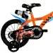 Hot Wheels 14" detský bicykel s držiakom na fľašu a pomocnými kolieskami v oranžovo-čiernej farbe – bicykel Dino Bikes