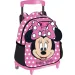 Luna: Must tím Minnie Mouse detský batoh na kolieskach 27x10x31 cm