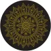 Mandala čierno-zlatá 8-dielna sada papierových tanierov 23 cm