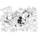Mickey Mouse 2 v 1 maxi 4x48 ks puzzle a omaľovánka 35x25 cm - Lisciani