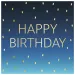 Modré narodeninové dvojvrstvové papierové servítky s nápisom "Happy Birthday", balenie 20 ks.