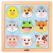 Montessori drevené puzzle so zvieracími hlavami - Woodyland