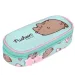 Oválny peračník s mačkou Pusheen v tyrkysovej farbe, 23 cm