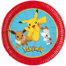 Pokémon, sada 8 kusov papierových tanierov, priemer 20 cm