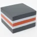 Poznámkový blok v čierno-bielo-oranžovej farbe, 8,5x8,5x4 cm