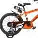 R88 16” detský bicykel s držiakom na fľašu a bočnými kolieskami v oranžovo-čiernej farbe – bicykel Dino Bikes