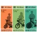 R88 16” detský bicykel s držiakom na fľašu a bočnými kolieskami v oranžovo-čiernej farbe – bicykel Dino Bikes