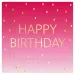 Ružové narodeninové dvojvrstvové papierové servítky s nápisom "Happy Birthday", balenie 20 ks.