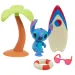 Stitch hračka so surfovacou doskou a palmou