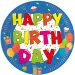 Veselá narodeninová sada tanierov s nápisom "Happy Birthday", 8 ks