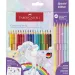 Faber-Castell: 24-dielny set farebných ceruziek GRIP so 6 pastelovými farbami