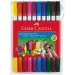 Farebné zmývacie fixky s oba koncami 10 kusový set - Faber-Castell