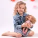 Llorens: Bábika Elena v tylových kvetinových šatách a s kučeravými blond vlasmi 35 cm