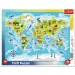 Mapa sveta so zvieratami 25 dielne rámové puzzle - Trefl