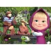 Máša a medve 2 v 1 24-dielne maxi podlahové puzzle a omaľovánka 70x50 cm - Lisciani