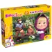 Máša a medve 2 v 1 24-dielne maxi podlahové puzzle a omaľovánka 70x50 cm - Lisciani