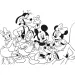 Mickey Mouse a priatelia 2 v 1 60-dielne maxi puzzle a omaľovánka 70x50 cm - Lisciani