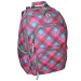 Spirit: E-Bag ružová a tyrkysová kockovaná zaoblená školská taška, batoh 46x34x22cm