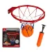 Súprava kovového basketbalového prsteňa s farebnou sieťkou, loptou a pumpou, 22 cm